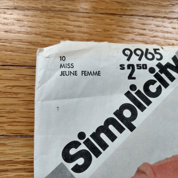 Vintage 80s Dress and Jacket Sewing Pattern Size 10 Simplicity 9965 CUT - Picture 3 of 9